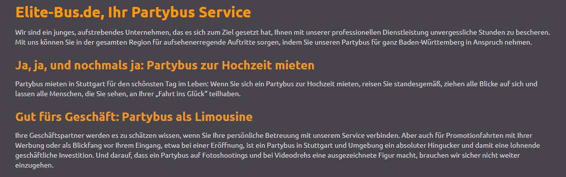 Elite-Bus.de: Limousinen, Partybus Service in  Leinzell , Schechingen, Eschach, Vellbach, Ruppertshofen  und  Göggingen, Iggingen